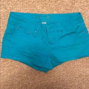 Stretchy teal shorts size 5 juniors